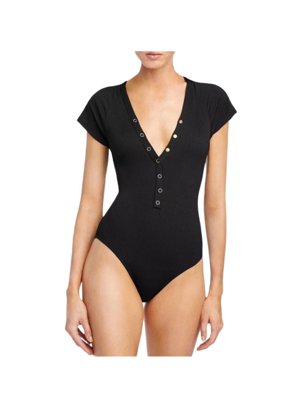 Robin Piccone Amy Raglan Swimsuit - Black  - Size 14 (US Large 12/14)